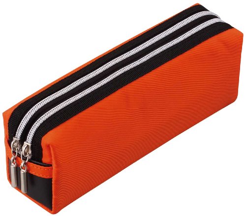 Lei double zipper color pencil case large orange FY279D (japan import)