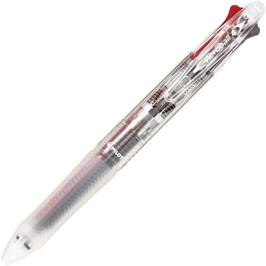 PILOT 4 Colors Ballpoint Pen, Acroball 4 Fine, Transparent Body, Black, Red, Blue & Green (BKAB-45F-NCC)