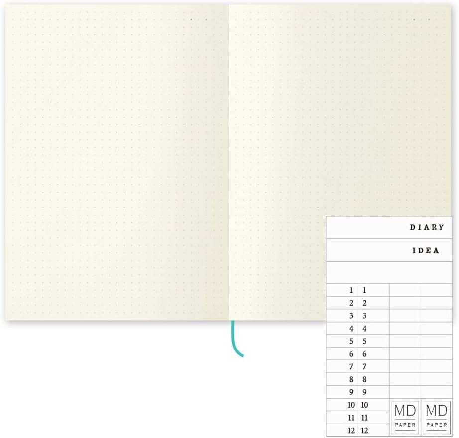 DESIGNPHIL Design Phil Midori Notebook, MD Notebook, A5 Journal, Dot Squared, 15259006