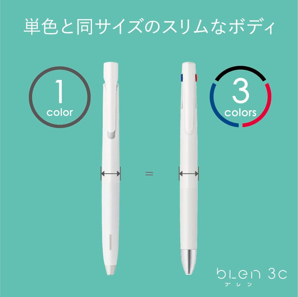 ZEBRA 3 Colors Ballpoint Pen, Blen 3C 0.5mm, Pink Body (B3AS88-P)