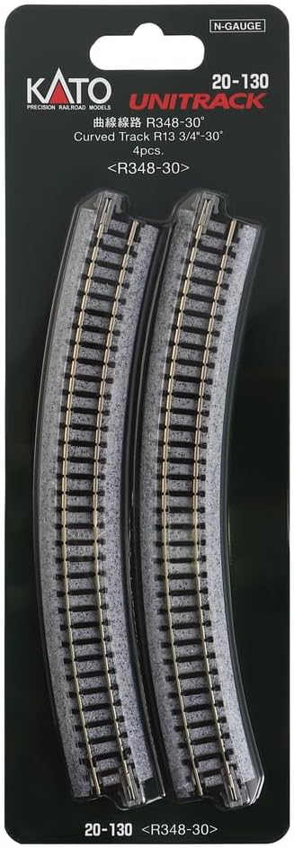 Kato N Scale Curved Unitrack R348-30 (13 3/4") 4pcs.