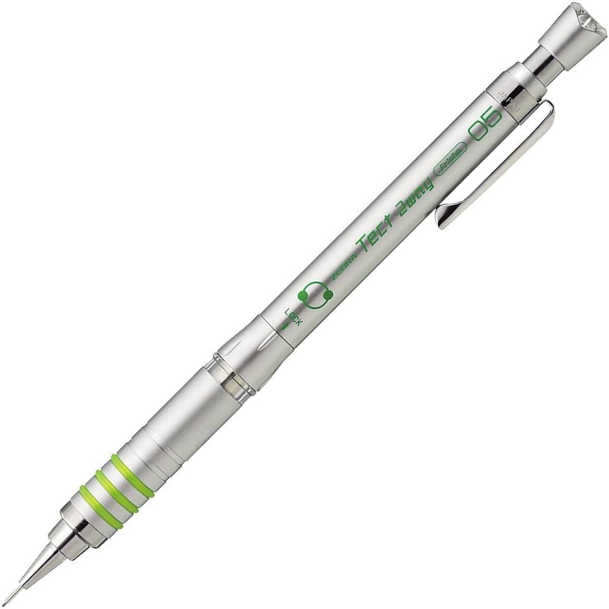 ZEBRA B-MA41-S Tech-to-Way Mechanical Pencil, 0.5, Silver, 10 Pieces