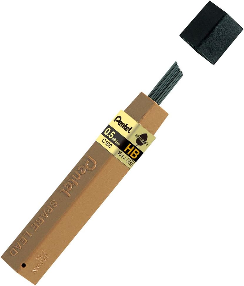 Pentel High Polymer C100-HBD Mechanical Pencil Refills, Set of 10