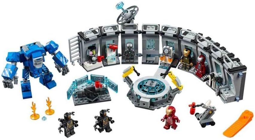 LEGO 76125 Super Heroes Marvel Avengers Iron Man Hall of Armor, Modular Lab with 6 Marvel Universe Minifigures, Playset