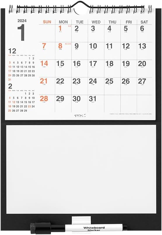 Midori 31292006 2024 Wall Calendar, Dry Erase Calendar, Medium, Family (S)