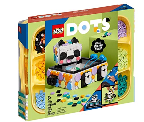 LEGO® DOTS Cute Panda Tray 41959 DIY Craft Kit; Creative and Useful Storage Toy Item for Kids Aged 6+