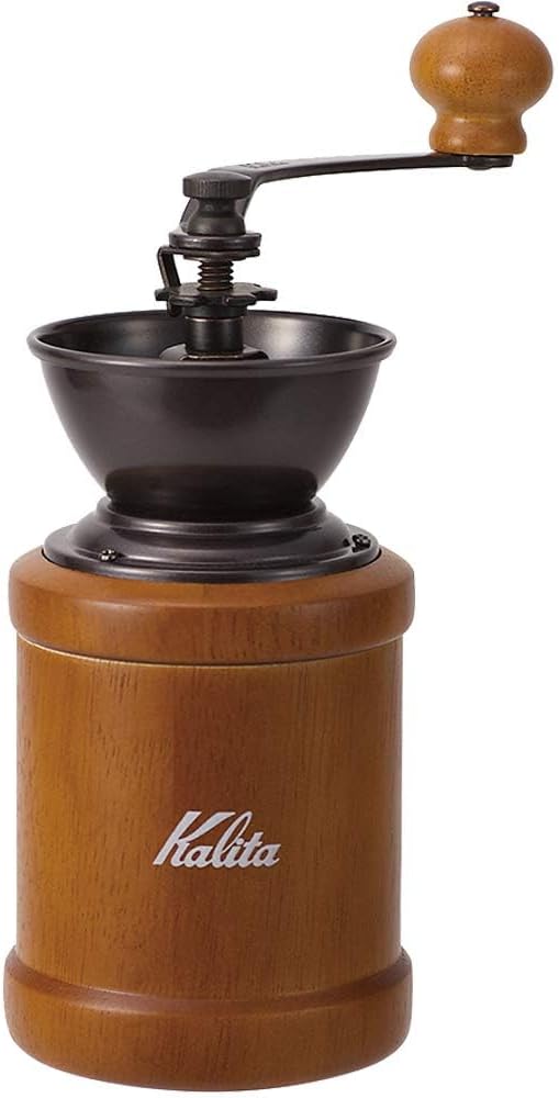 Kalita KH-3AM #42188 Hand-Grind Coffee Mill, Wooden, Durable Cast Iron Cutter, Adjustable Coarseness, Mountain Climbing, Cafe, Interior, Retro
