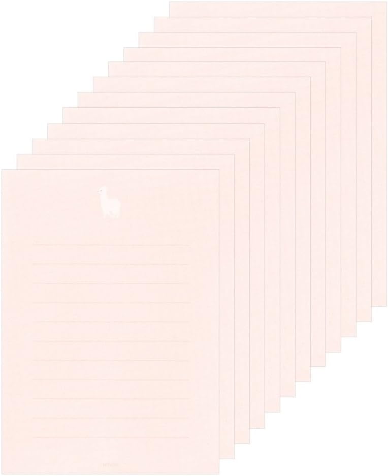 Midori 86367006 Letter Set, Alpaca Pattern, With Stickers