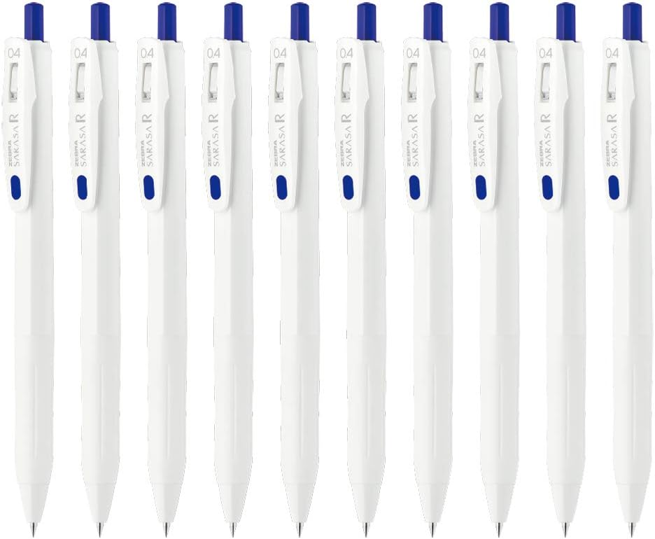 ZEBRA Sarasa R B-JJS29-R1-BL Gel Ballpoint Pen, 0.02 inches (0.4 mm), Blue, 10 Pieces