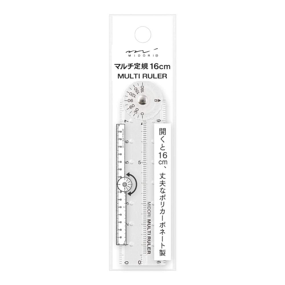 DESIGNPHIL 42263006 Midori Multi Ruler, 6.3 inches (16 cm), Transparent