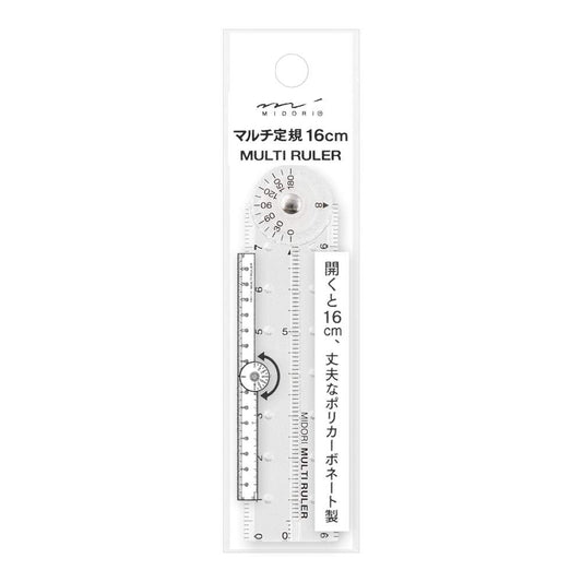 DESIGNPHIL 42263006 Midori Multi Ruler, 6.3 inches (16 cm), Transparent