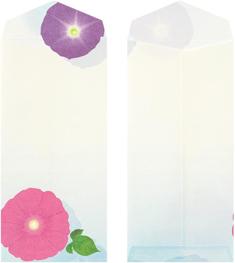 Midori 87104006 Envelope Paper Series, Summer Letter, 4 Patterns, Morning Glory Hand Water Pattern