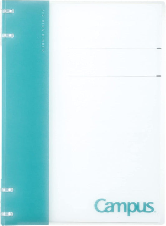 Kokuyo Campus Refillable Notebook, B5 2x2 Slim Ring Binder Notebook with Customizable Title Page, 40 Sheets Capacity. Suitable for 26 Holes Loose Leaf Paper, Light Blue (RU-NP704LB)
