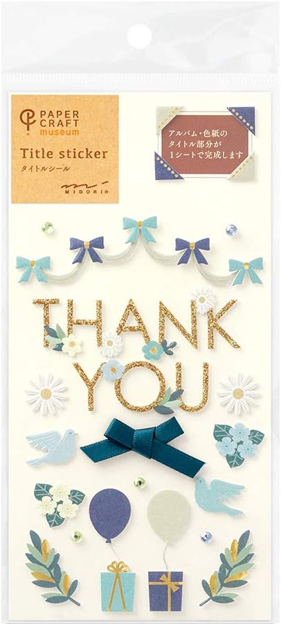 Midori Sticker PCM 2516 Thank You Ribbon Pattern