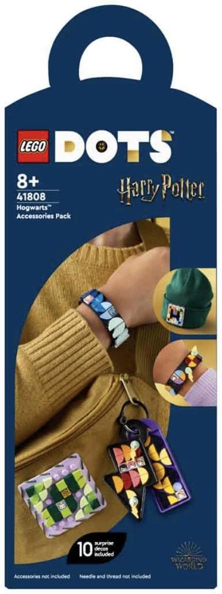 LEGO 41808 DOTS Hogwarts Accessory Set, Harry Potter Toy Jewellery Set with Bracelet, Keychain and Patch, DIY Craft Set for Children