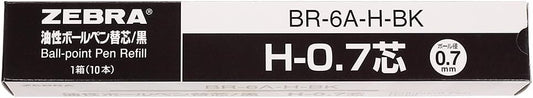 Zebra Oil-based Ballpoint Pen Refills H-0.7 Black 10 pcs B-BR-6A-H-BK