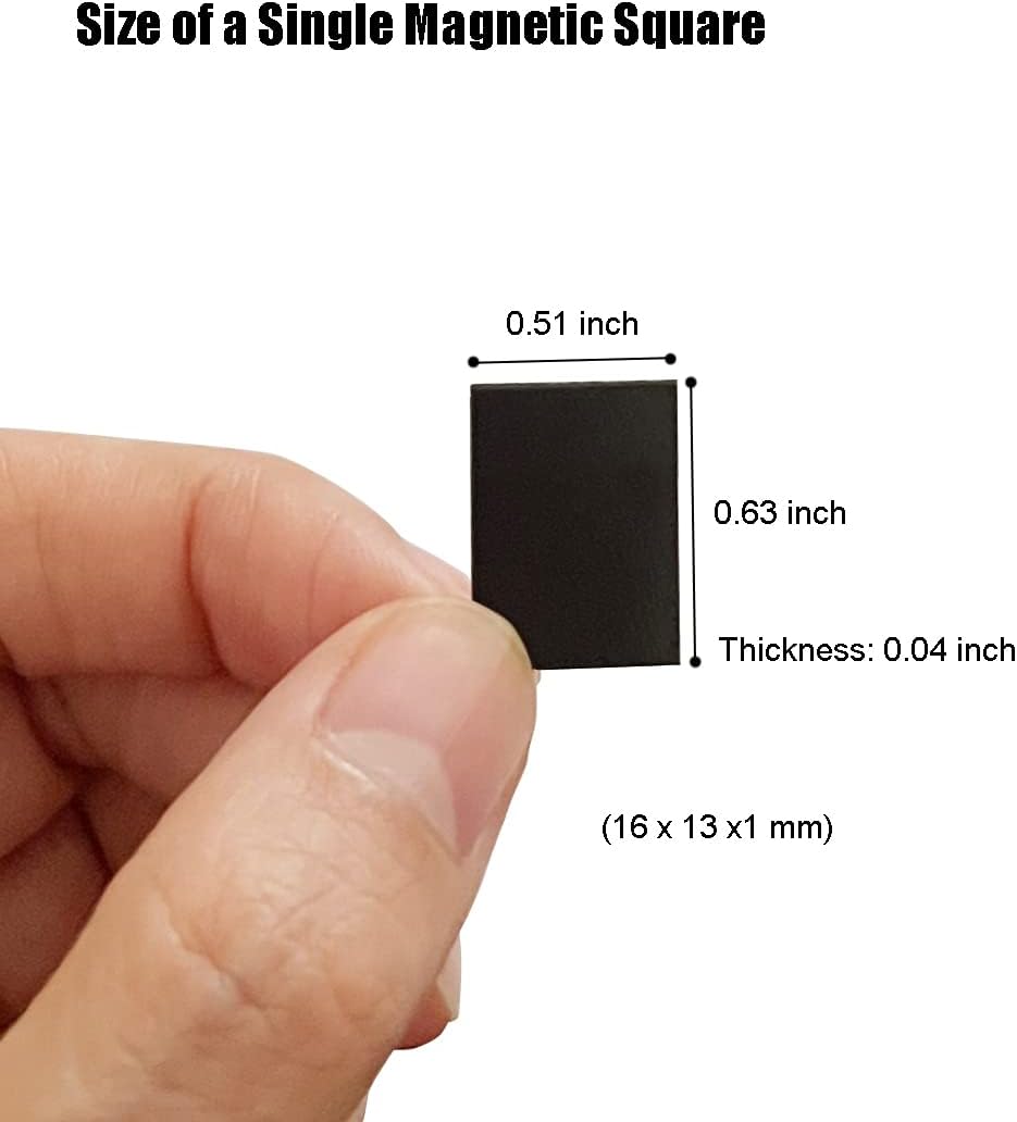 FCLUB 100pcs Magnetic Magnet Squares with strong Self Adhesive for Watercolor Half Pans