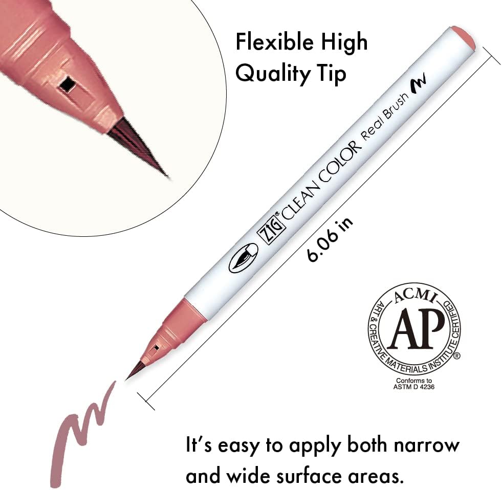 Kuretake ZIG CLEAN COLOR Real Brush 6 colors set Smoky Colors