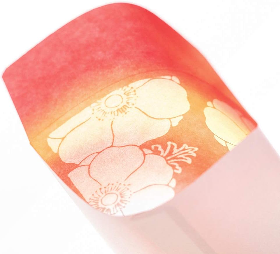 Midori 25489006 Congratulatory Bag, Gold Seal Bag, Japanese Watermark, Anemone Pattern