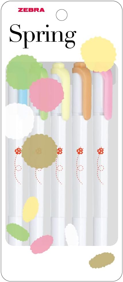 ZEBRA Mildliner WKT5-5C-3A Highlighter, 5 Color Set, Ladybug A
