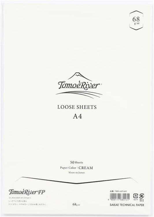 Tomoe River FP 68gsm Loose Sheet, 8.27 x 11.7, 50 Sheets/Pack, Cream (TMR-A4P-68Y)