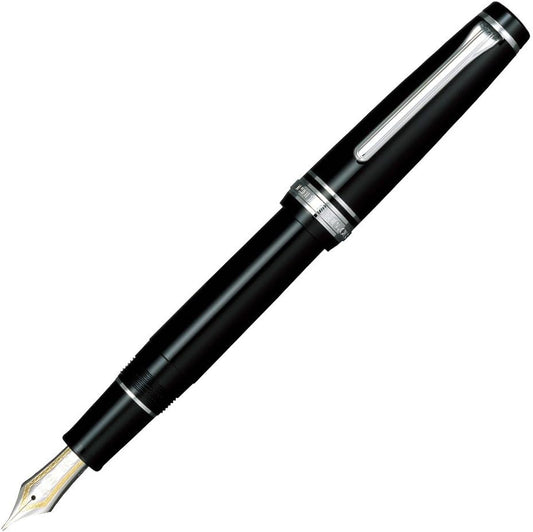 Sailor 11-2037-220 Professional Gear Fountain Pen, Silver, Black, Fine Point