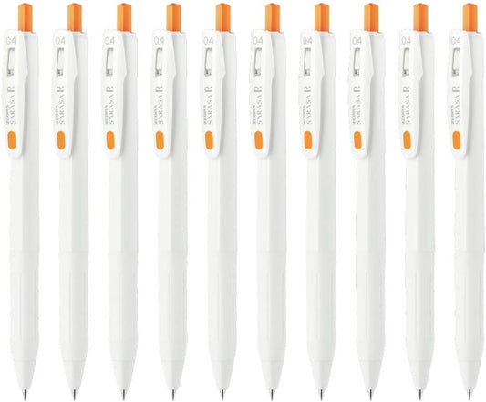 ZEBRA B-JJS29-R1-OR Sarasa R Gel Ballpoint Pen, 0.4mm, Orange, 10 Count