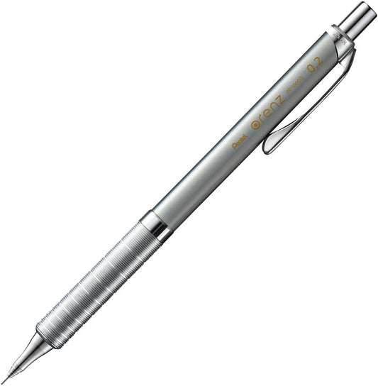 Pentel Mechanical Pencil, Orenz, with Metal Grip, 0.2mm, Silver (XPP1002G-Z)