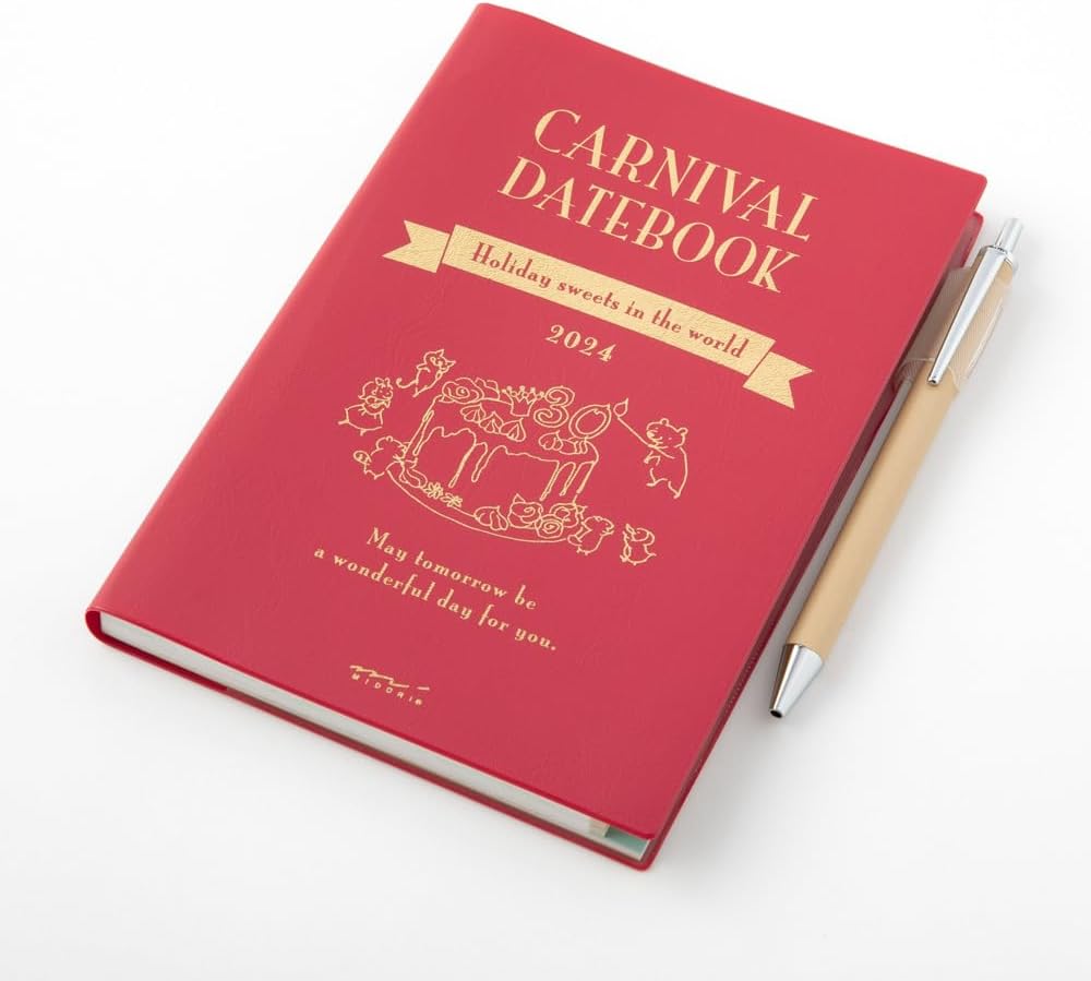 Midori Pocket Diary 22256006 Weekly Planner, 2024, B6, Cat Pattern, Starts January 2024 (Ojisan Print)