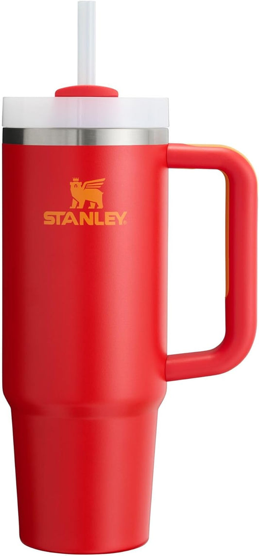 Stanley Quencher H2.0 Tumbler with Handle and Straw 30 oz | Flowstate 3-Position Lid | Cup Holder Compatible for Travel | Insulated Stainless Steel Cup | BPA-Free | Chili