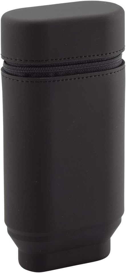 Lihit Lab A7695-24 Stand Pen Case, Oval Type, Large, Black