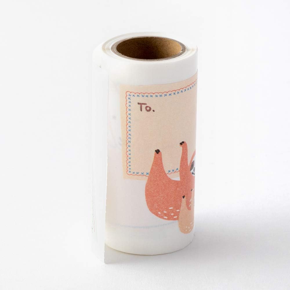 Midori 82475006 Stickers, Roll Stickers, L, Animal Message Pattern