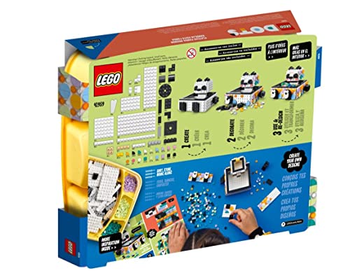 LEGO® DOTS Cute Panda Tray 41959 DIY Craft Kit; Creative and Useful Storage Toy Item for Kids Aged 6+