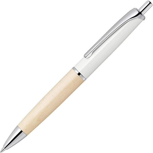 ZEBRA P-BAS76-NA-W Oil-Based Ballpoint Pen, Fillare Wood, Retractable Type, 0.5, Limited Color, White
