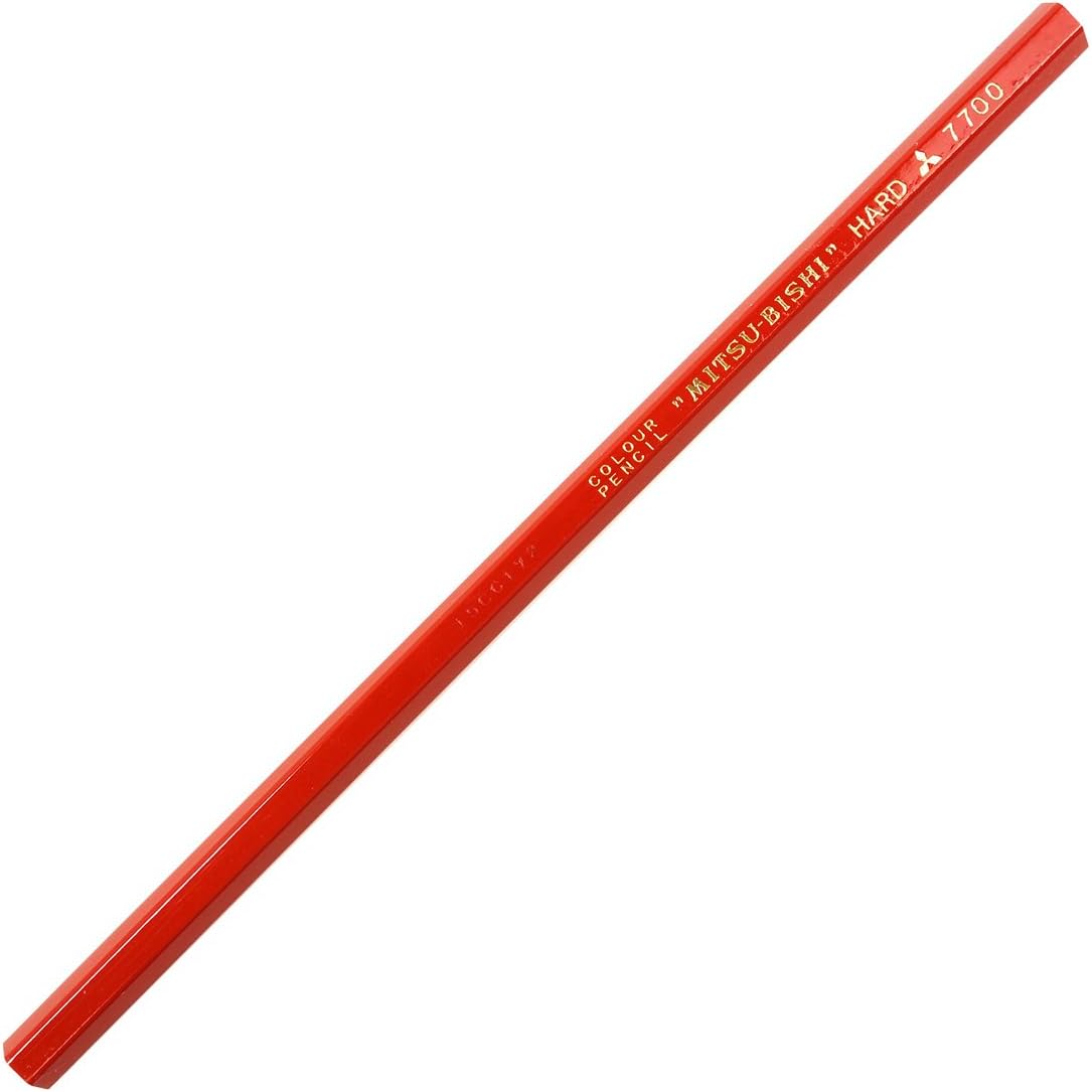 Mitsubishi Pencil Colored Pencils No.7700 Red Hard Pack of 12