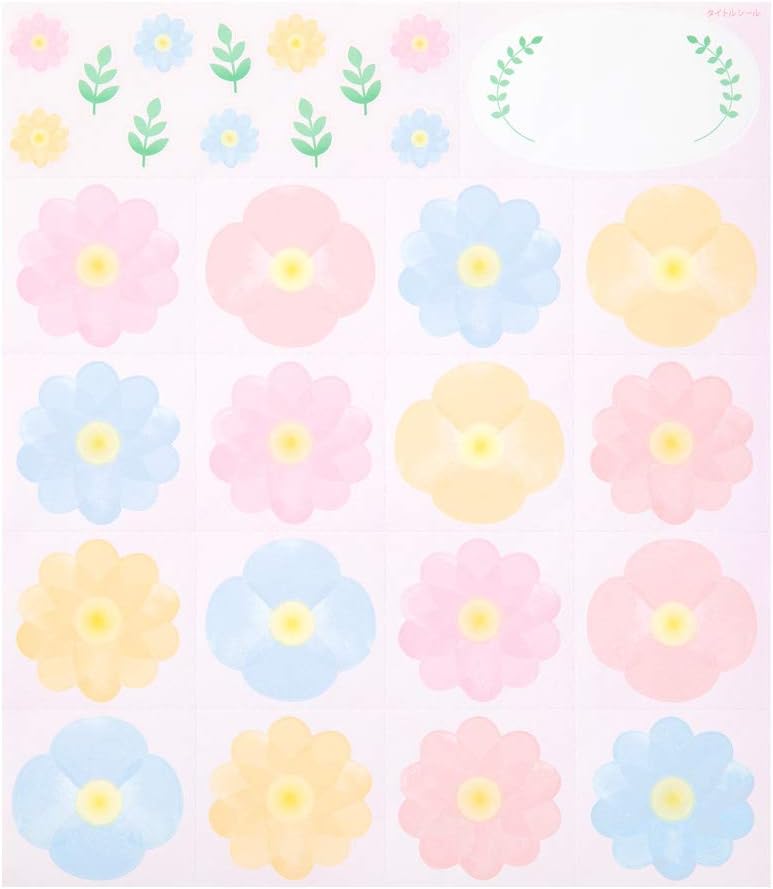 Midori 33244006 Colored Paper with Stickers, Floral Pattern