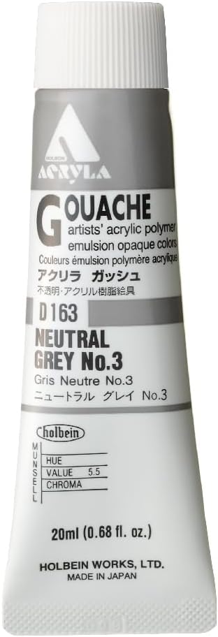 Holbein Acryla Gouache Neutral Gray No.3 (A) 20ml