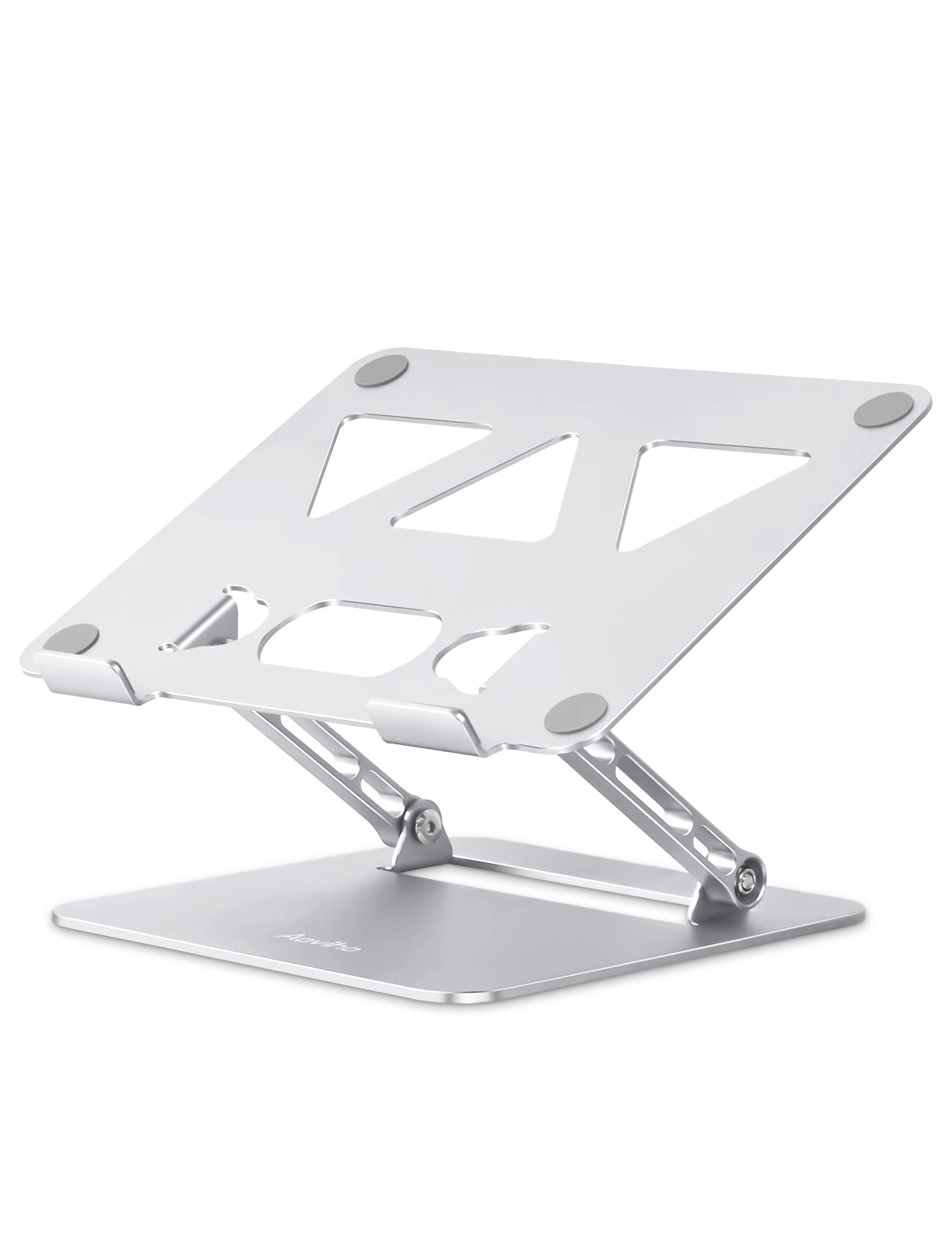 Aoviho - Laptop Stand- Holder PC Foldable, Ergonomic, Stepless Height & Angle Adjustable, Improves Posture, Relieves Back Pain & Stiff Shoulders, Anti-Slip, Home Work, Create, Desk, Space Saving,