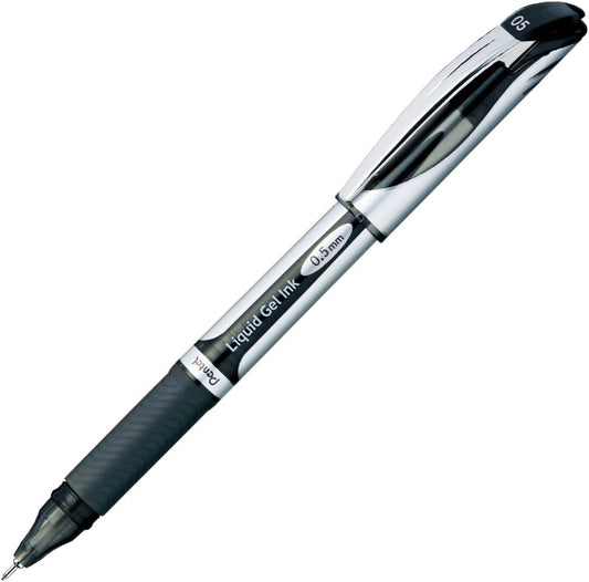 Pentel Energel Ballpoint Pen, 0.5mm Needle Tip, Black Ink (BLN55-A)