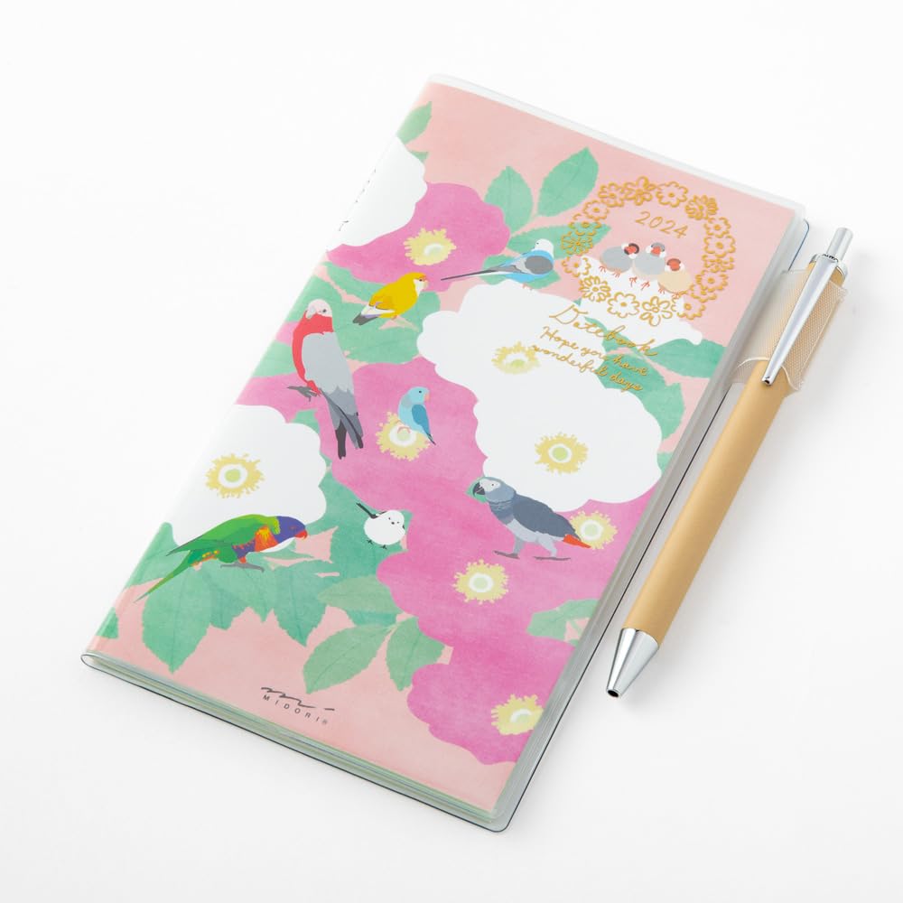 Midori 22245006 Pocket Diary, 2024, Slim, Monthly, Tri Pattern (Begins October 2023)