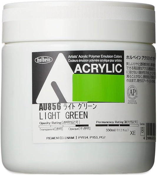 Holbein AU967 Acrylic Color, Heavy Body, Pearl Red, 11.2 fl oz (330 ml) (green (light green))