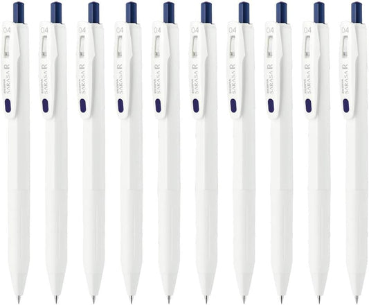 ZEBRA Sarasa R B-JJS29-R1-FB Gel Ballpoint Pen, 0.02 inches (0.4 mm), Blue Black, 10 Pieces