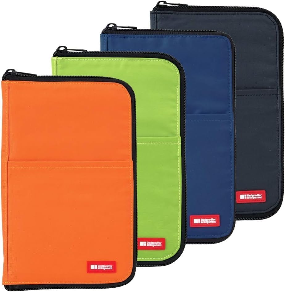 LIHITLAB Slim Pen/Pencil Pouch, Wide, 0.7 × 5.5 × 8.5 Inches, Orange (A7653-4)