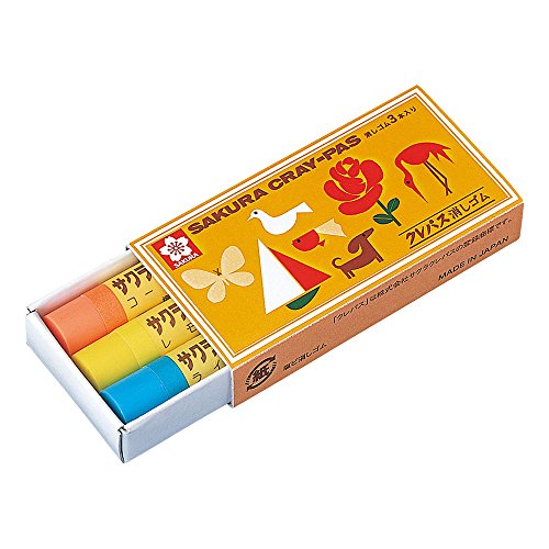 Sakura Crepas Eraser, Crepas Shape, 3 Colors, 5 Pieces, RC80-3C(5)