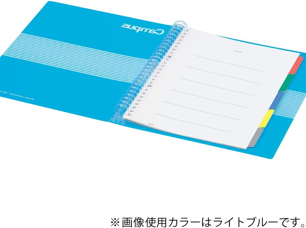 KOKUYO Campus B5 Slide Binder Notebook with 5 Tab Dividers, PP Cover, 26 Hole, 100 Sheets Capacity, Light Blue, Japan Import (RU-P334NLB)