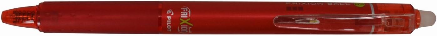 PILOT Frixion Ball Knock 0.5mm Ballpoint Pen, Red (LFBK-23EFR)