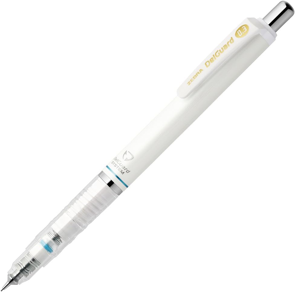ZEBRA Mechanical Pencil, Del Guard, 0.3mm, White (P-MAS85-W)