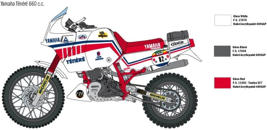 IT4642 1/9 Yamaha Tenerie 1986 Paris Dakar Rally Lally Japanese Instruction Manual Included Plastic Model