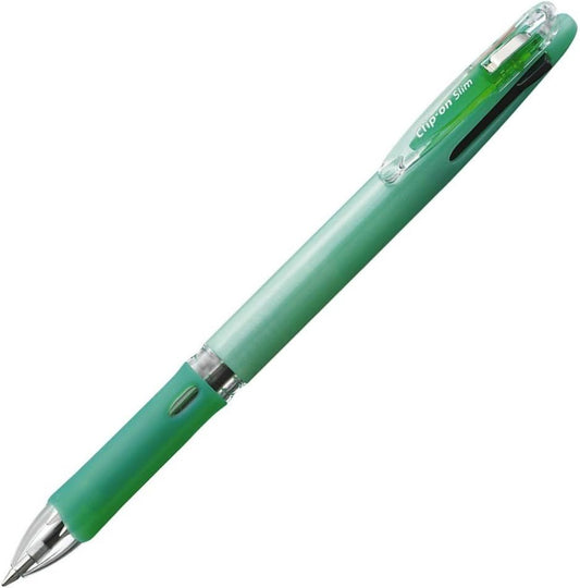 ZEBRA 3 Color Ballpoint Pen Clip-On Slim 3C Pastel Green 10pcs B-B3A5-WG