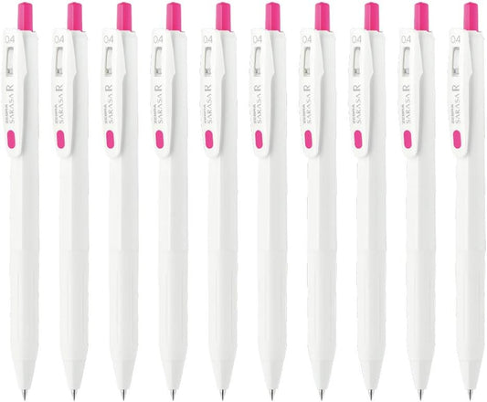ZEBRA B-JJS29-R1-P Sarasa R Gel Ballpoint Pen, 0.4mm, Pink, 10 Pens